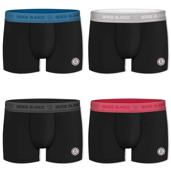 4er-Pack Herren-Boxershorts aus Baumwolle "Hype" (Boxershorts für Männer) Serge Blanco auf FrenchMarket