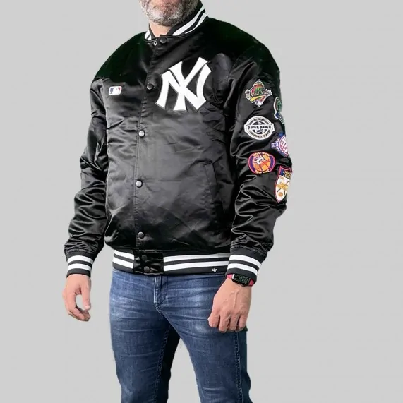 Veste Bomber MLB New York Yankees "Dalston Multi Patch" (Bomber) '47 Brand chez FrenchMarket