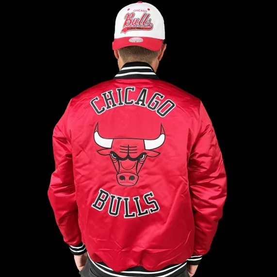 Satin Bomberjacke NBA Heavyweight Chicago Bulls (Bomber) Mitchell & Ness auf FrenchMarket