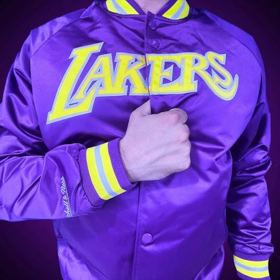 Los Angeles Lakers NBA - Bomber leggero in raso (Bombardiere) Mitchell & Ness chez FrenchMarket