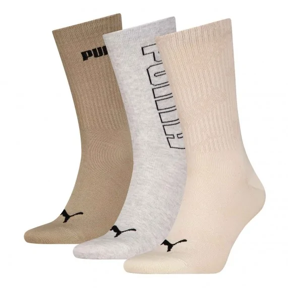 Pack de 3 Paires de Chaussettes Crew "Mesh Logo" (Chaussettes de sport) PUMA chez FrenchMarket