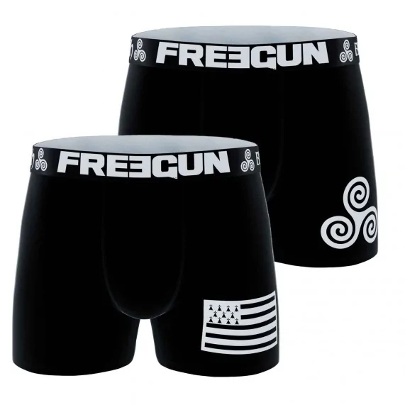 Lot de 2 Boxers Homme Coton "Bretagne Breizh" (Lot boxers Homme) Freegun chez FrenchMarket