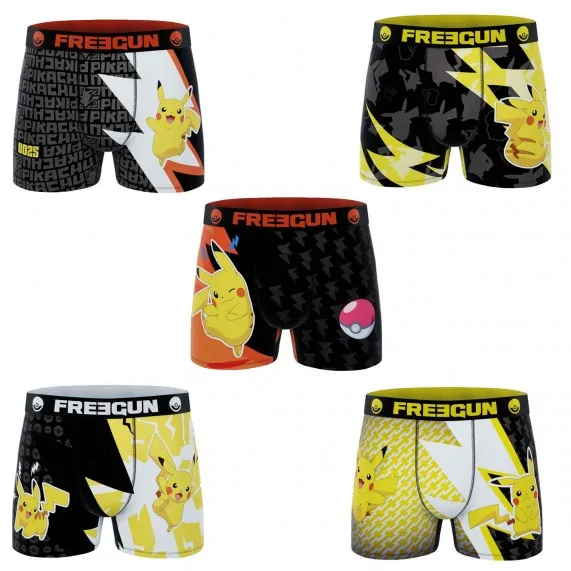 5er-Pack Herren-Boxershorts Pokemon Team Pikachu (Boxershorts für Männer) Freegun auf FrenchMarket