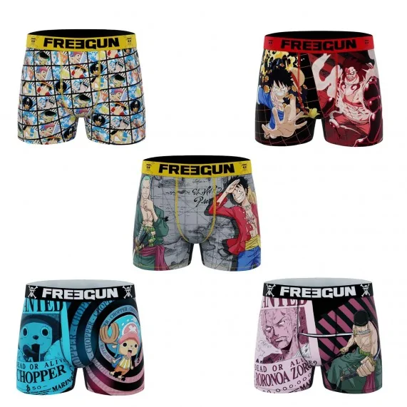 Set van 5 eendelige boxers voor mannen (Herenboxershorts) Freegun chez FrenchMarket