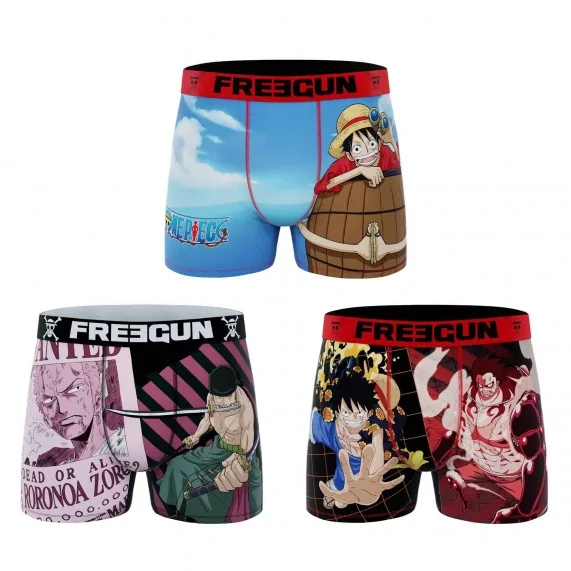 Lot de 3 Boxers Homme Microfibre "One Piece" (Lot boxers Homme) Freegun chez FrenchMarket