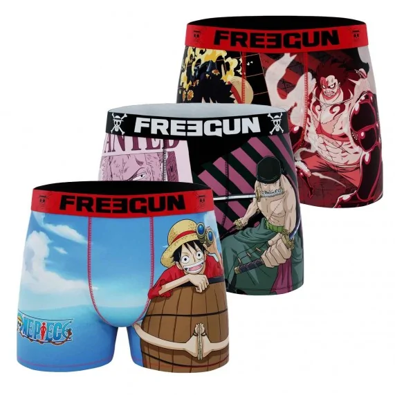 3er-Pack Boxershorts für Männer aus Mikrofaser "One Piece" (Boxershorts für Männer) Freegun auf FrenchMarket