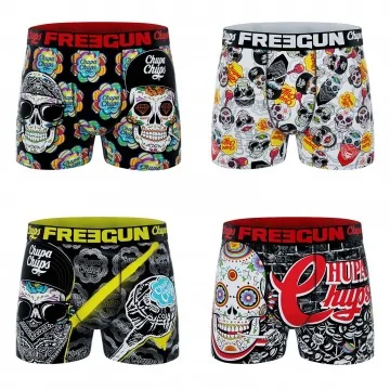 Lote de 4 calzoncillos bóxer "Chupa Chups" para hombre (Calzoncillos para hombre) Freegun chez FrenchMarket