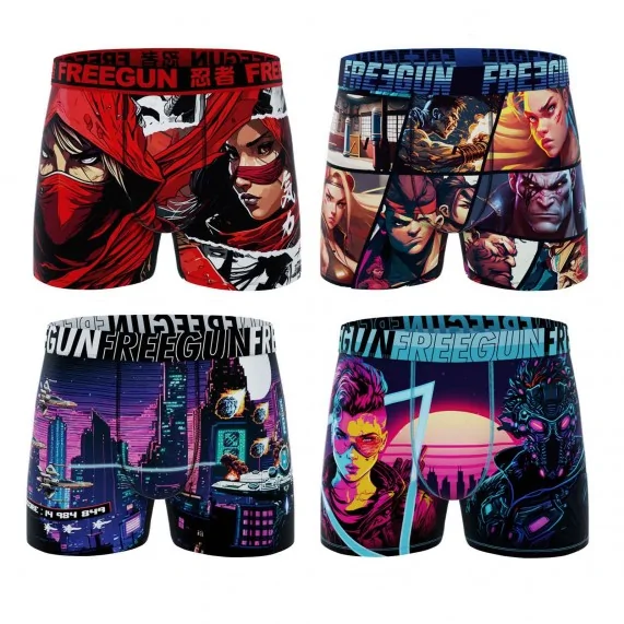 Lot de 4 Boxers Garçon "Manga Video Game" (Lot boxers Garçon) Freegun chez FrenchMarket