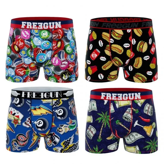 Set van 4 "Zomerkleur" jongensboxershorts (Jongensboxershort) Freegun chez FrenchMarket