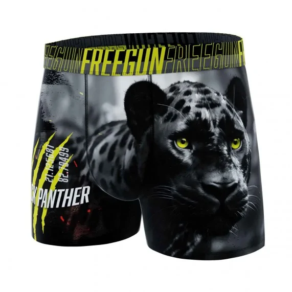 Set van 4 "Wilde dieren" Microvezel Boxershorts voor mannen (Herenboxershorts) Freegun chez FrenchMarket