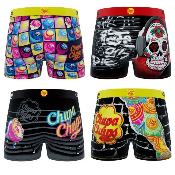 Lot de 4 Boxers Homme "Chupa Chups" (Lot boxers Homme) Freegun chez FrenchMarket