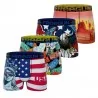 Set di 4 boxer "USA" da uomo in microfibra (Boxer da uomo) Freegun chez FrenchMarket