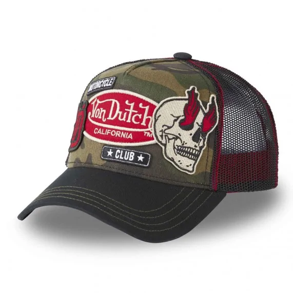 Cappello Trucker con teschio Patches (Cappellino) Von Dutch chez FrenchMarket