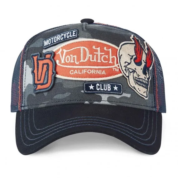 Cappello Trucker con teschio Patches (Cappellino) Von Dutch chez FrenchMarket