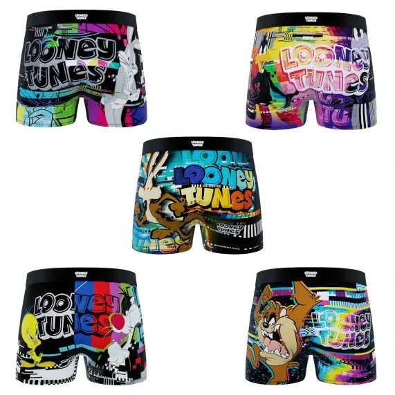 Set van 5 Looney Tunes heren boxers (Herenboxershorts) Freegun chez FrenchMarket