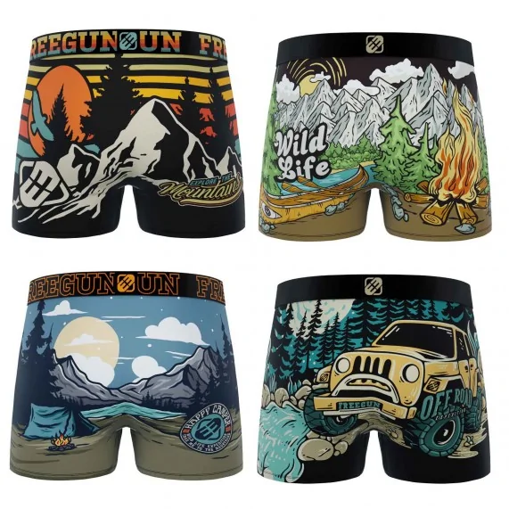 Wild Life Confezione da 4 boxer da uomo (Boxer da uomo) Freegun chez FrenchMarket