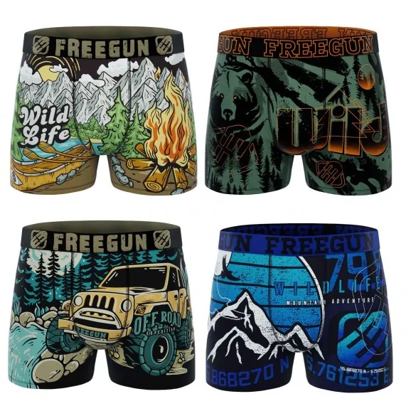 Wild Life 4-pack herenboxershort (Herenboxershorts) Freegun chez FrenchMarket