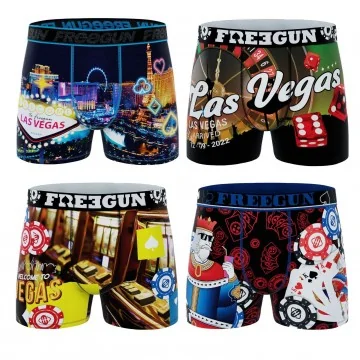 Set van 4 herenboxershorts uit de Las Vegas-collectie (Herenboxershorts) Freegun chez FrenchMarket