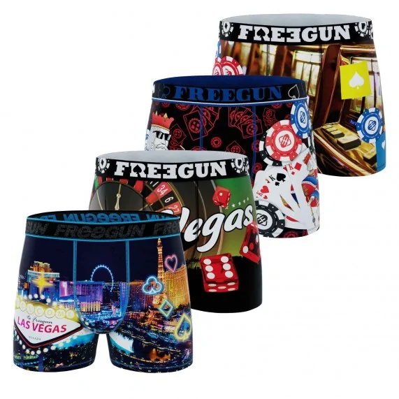 Set van 4 herenboxershorts uit de Las Vegas-collectie (Herenboxershorts) Freegun chez FrenchMarket