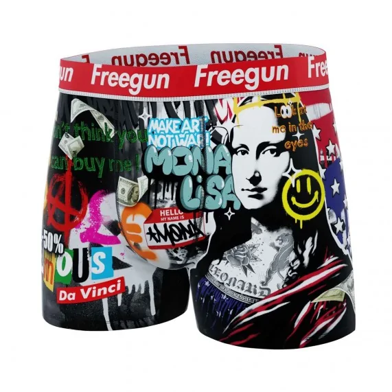 Boxer Homme Microfibre "Street Pop-Art" (Boxers Homme) Freegun chez FrenchMarket