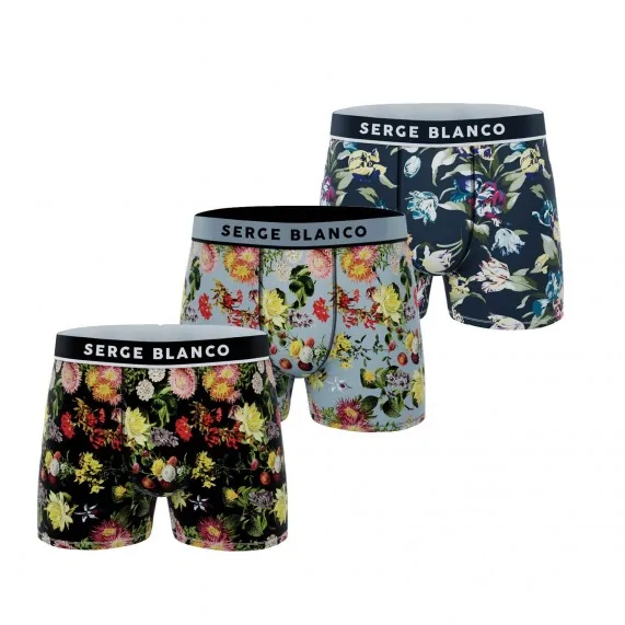 Set van 3 herenboxershorts in microvezel (Herenboxershorts) Serge Blanco chez FrenchMarket