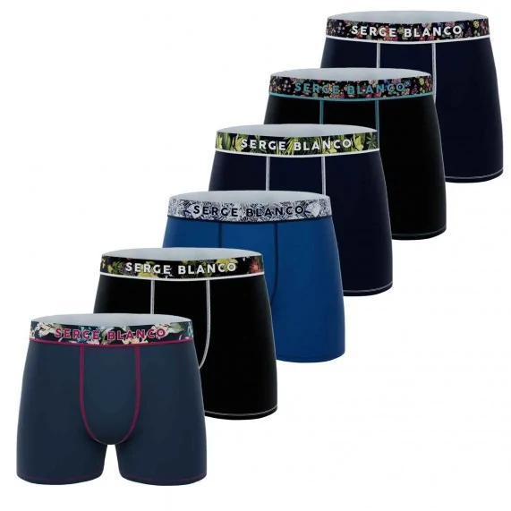 6er-Pack Herren-Boxershorts aus Baumwolle (Boxershorts für Männer) Serge Blanco auf FrenchMarket