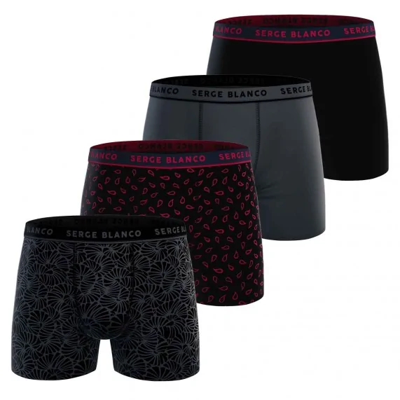 Lot de 4 Boxers Homme en Coton "Casual" (Lot boxers Homme) Serge Blanco chez FrenchMarket