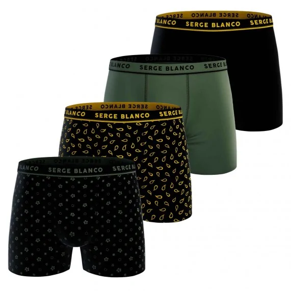 4er-Pack Herren-Boxershorts aus Baumwolle "Casual" (Boxershorts für Männer) Serge Blanco auf FrenchMarket