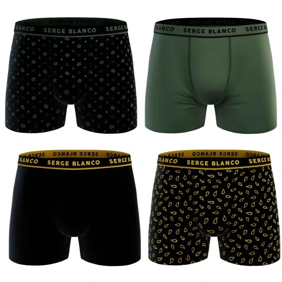 Lot de 4 Boxers Homme en Coton "Casual" (Lot boxers Homme) Serge Blanco chez FrenchMarket