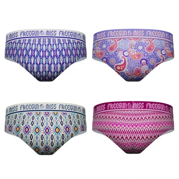 Set di 4 boxer donna in microfibra (Boxer - Slip) Freegun chez FrenchMarket