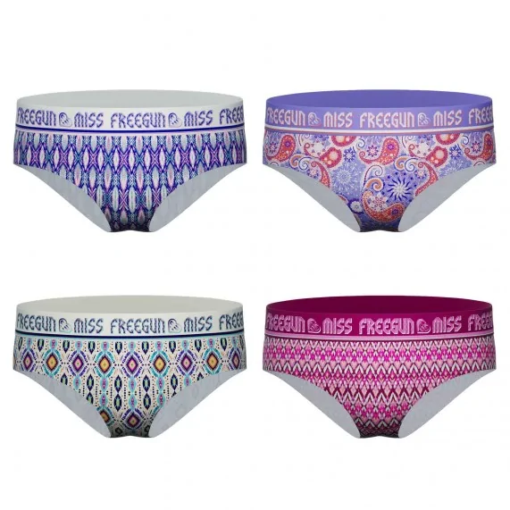 Set di 4 boxer donna in microfibra (Boxer - Slip) Freegun chez FrenchMarket