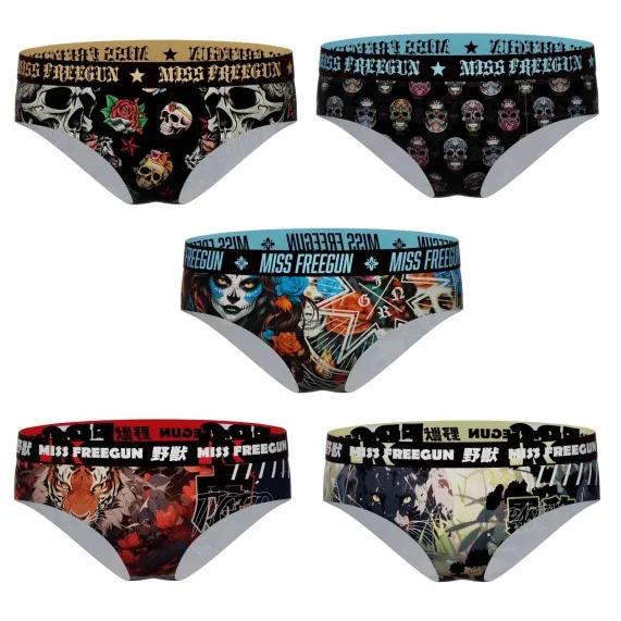 Lot de 5 Boxers Femme en Microfibre (Boxer Femme) Freegun chez FrenchMarket