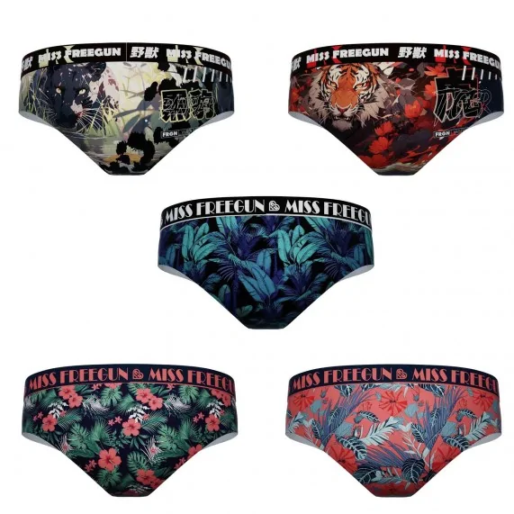 Lot de 5 Boxers Femme en Microfibre (Boxer Femme) Freegun chez FrenchMarket