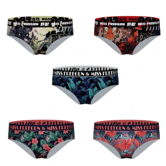 Lot de 5 Boxers Femme en Microfibre (Boxer Femme) Freegun chez FrenchMarket