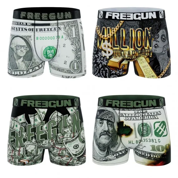 Set di 4 boxer da ragazzo Premium Dollars (Boxer da ragazzo) Freegun chez FrenchMarket