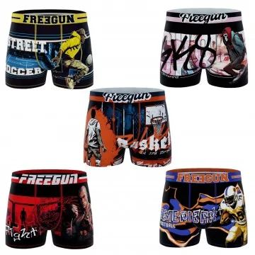 5er-Pack Boxershorts "Street Sport", Jungen, aus Mikrofaser (Boxershorts für Jungen) Freegun auf FrenchMarket