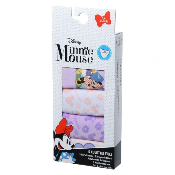 Set of 5 Disney "Minnie Mouse" Cotton Girl Panties (Panties) French Market on FrenchMarket