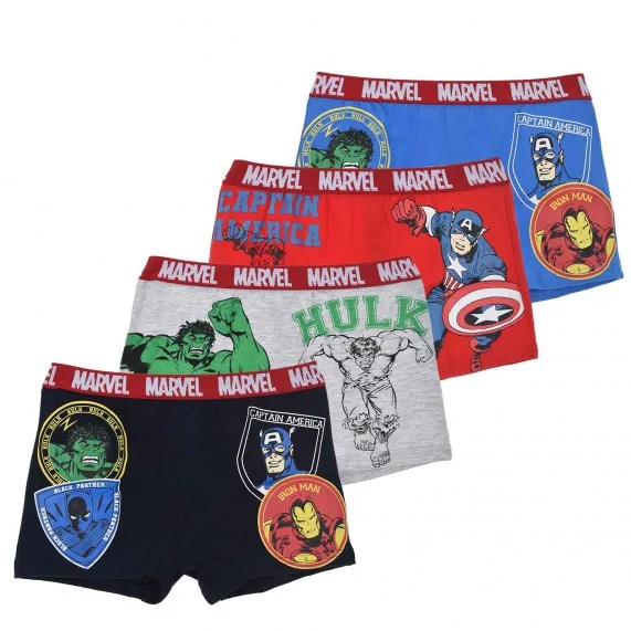 Juego de 4 calzoncillos de algodón Marvel Avenger para niños (Pack calzoncillos para niño) French Market chez FrenchMarket