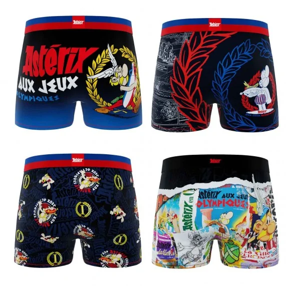 Lot de 4 Boxers Homme Microfibre "Astérix et Obélix" (Lot boxers Homme) Freegun chez FrenchMarket