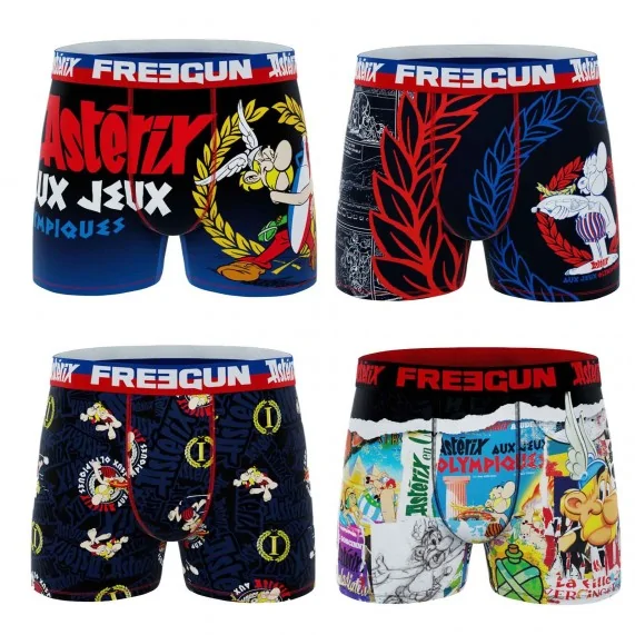 4er-Set Boxershorts für Männer aus Mikrofaser "Asterix und Obelix" (Boxershorts für Männer) Freegun auf FrenchMarket