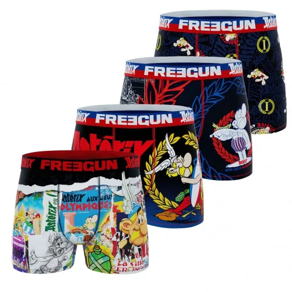 4er-Set Boxershorts für Männer aus Mikrofaser "Asterix und Obelix" (Boxershorts für Männer) Freegun auf FrenchMarket