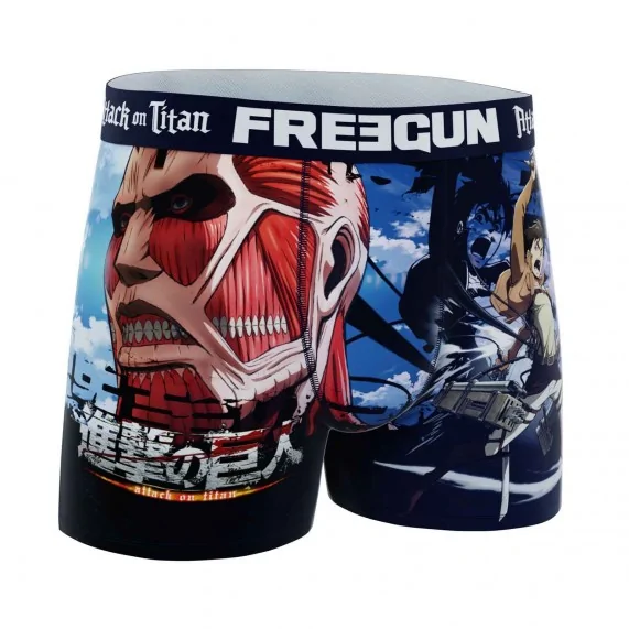 Lot de 3 Boxers Homme Microfibre "Attack On Titan" (Lot boxers Homme) Freegun chez FrenchMarket