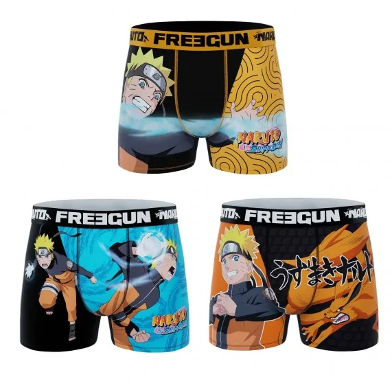 Juego de 3 bóxers Naruto Shippûden para hombre (Calzoncillos para hombre) Freegun chez FrenchMarket