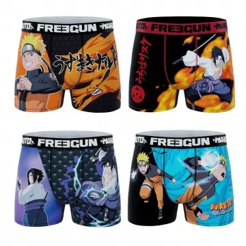 4er-Set "Naruto Shippûden" Herren-Boxershorts (Boxershorts für Männer) Freegun auf FrenchMarket