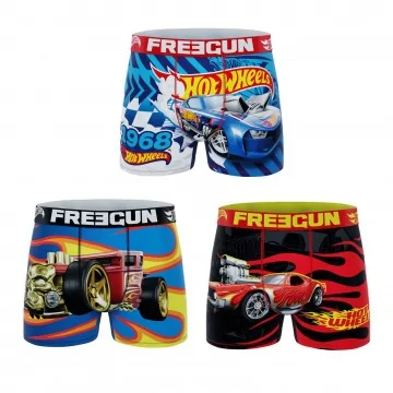 Lot de 3 Boxers Garçon Microfibre "Hot Wheels" (Lot boxers Garçon) Freegun chez FrenchMarket