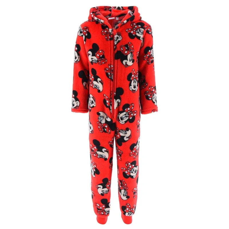 Disney Minnie Mouse Girl s Fleece Hooded Jumpsuit Pyjamas