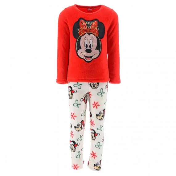 Disney Minnie Mouse - Conjunto de pijama de forro polar de invierno "Happy Christmas" para niña (Ensemble de Pyjama) French M...