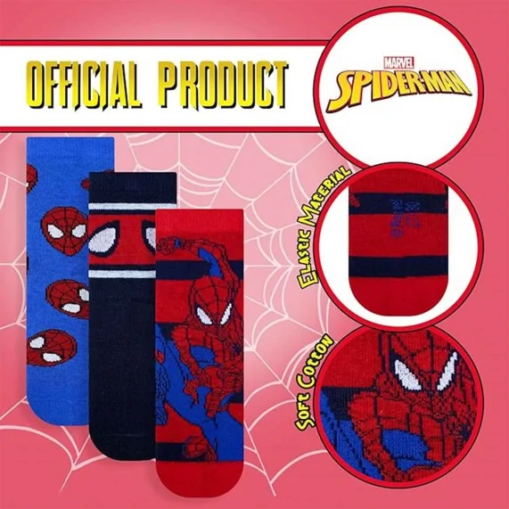 Lot de 3 paires de Chaussettes Garçon MARVEL"Spider-Man" (Fantaisies) French Market chez FrenchMarket