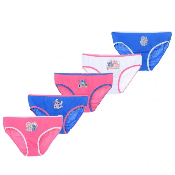 Set of 5 "Lilo & Stitch" Disney Cotton Girl Panties (Panties) French Market on FrenchMarket