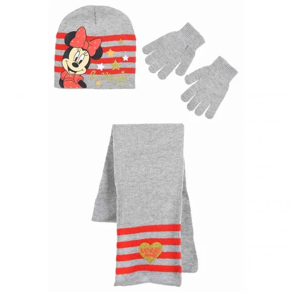 Set für Mädchen "Minnie" Schal Mütze Handschuhe (Kappen) French Market auf FrenchMarket